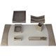 Protacini Breeze Beige Italian Patent Leather 7-Piece Desk Set - Leather, Velveteen - Beige - 1 Each