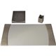 Protacini Breeze Beige Italian Patent Leather 3-Piece Desk Set - Leather, Velveteen - Beige - 1 Each