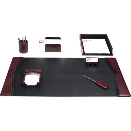 Dacasso Two-Toned Leather 7-Piece Desk Pad Kit - 1 Each