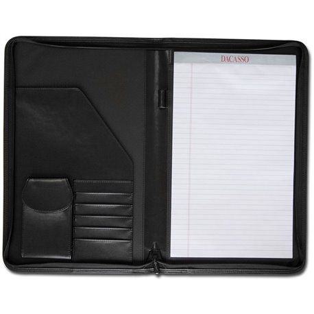 Dacasso Deluxe Legal Portfolio - 8 1/2" x 14" - Black - 1 Each