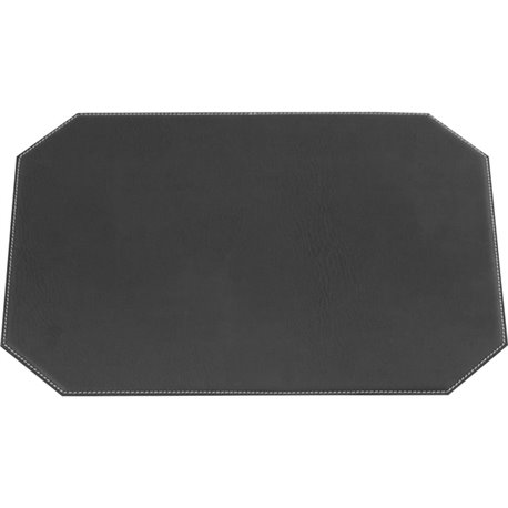 Dacasso Leatherette Cut Corner Placemat - Home, Office, Conference Room - 17" Length x 12" Width x 0.170" Thickness - Rectangula