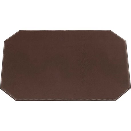 Dacasso Leatherette Cut Corner Placemat - Home, Office, Conference Room - 17" Length x 12" Width - Rectangular - Synthetic Suede