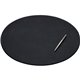 Dacasso Oval Conference Pad - 17" Width x 14" Depth - Felt Backing - Leather - Black