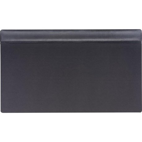 Dacasso Top Rail Desk Pad - 34" Width x 20" Depth - Felt Black Backing - Leather - Black