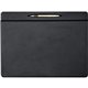 Dacasso Top Rail Pen Well Conference Pad - 17" Width x 14" Depth - Felt Backing - Leather - Black