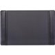 Dacasso Leather Side-Rail Desk Pad - Rectangular - 22" Width x 14" Depth - Felt Black Backing - Top Grain Leather - Black