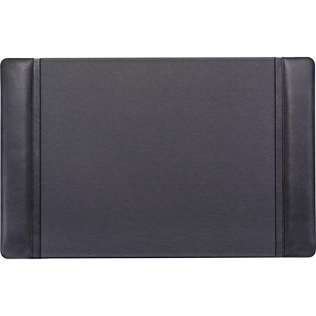 Dacasso Leather Side-Rail Desk Pad - Rectangular - 22" Width x 14" Depth - Felt Black Backing - Top Grain Leather - Black