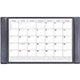 Dacasso Leather Calendar Desk Pad - Rectangular - 34" Width - 12 Sheets - Top Grain Leather, Velveteen - Black