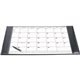 Dacasso Rustic Leather Calendar Desk Pad - Rectangular - 12 Sheets - Top Grain Leather, Velveteen - Rustic Black