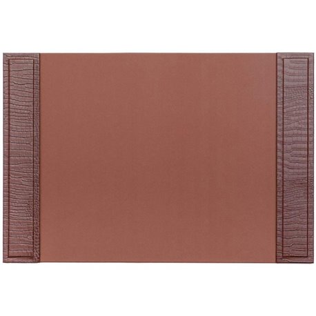 Dacasso Crocodile Embossed Side-Rail Desk Pad - Rectangular - 22.5" Width x 17.25000" Depth - Felt Tan Backing - Top Grain Leath