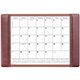 Dacasso Leather Calendar Desk Pad - Rectangular - 25.5" Width - 12 Sheets - Top Grain Leather, Velveteen - Mocha