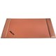 Dacasso Rustic Leather Side-Rail Desk Pad - Rectangular - 34" Width x 20" Depth - Felt - Top Grain Leather - Rustic Brown