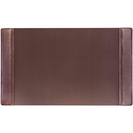 Dacasso Leather Side-Rail Desk Pad - Rectangular - 34" Width x 20" Depth - Felt Brown Backing - Top Grain Leather - Chocolate Br