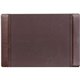 Dacasso Leather Side-Rail Desk Pad - Rectangular - 25.5" Width x 17.25000" Depth - Felt Brown Backing - Top Grain Leather - Choc