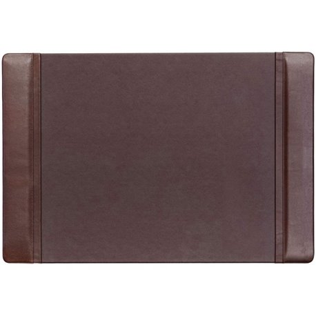 Dacasso Leather Side-Rail Desk Pad - Rectangular - 25.5" Width x 17.25000" Depth - Felt Brown Backing - Top Grain Leather - Choc