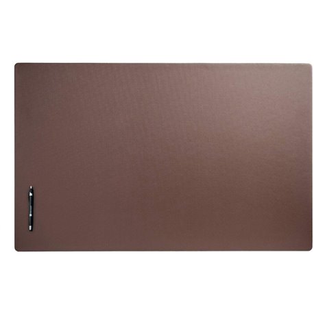 Dacasso Leatherette Desk Mat - Rectangular - 38" Width - Leatherette, Velveteen - Chocolate Brown