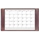 Dacasso Leather Conference Table Pad - Rectangular - 34" Width - 12 Sheets - Top Grain Leather, Velveteen - Chocolate Brown