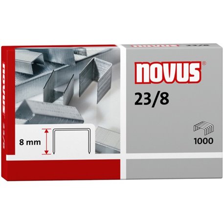 Novus 23/8 Super Heavy Duty Staples - 5/16" Leg - Silver - Steel1000 / Carton