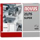 Novus 23/15 Super Heavy Duty Staples - 19/32" Leg - Silver - Steel1000 / Carton