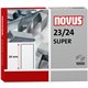 Novus 23/24 Super Heavy Duty Staples - 15/16" Leg - Silver - Steel1000 / Carton