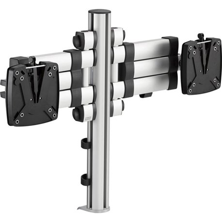 Novus TSS Duo 220+0260+000 Mounting Arm for Monitor - Silver, Black - Height Adjustable - 2 Display(s) Supported - 48 lb Load Ca