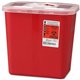 Covidien Sharps Rotor Lid Container - 2 gal Capacity - 10" Height x 10.5" Width x 7.3" Depth - Red - 1 Each