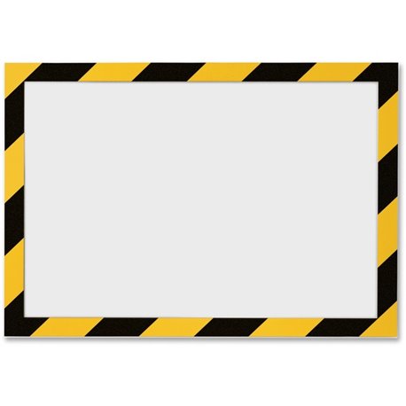 DURABLE DURAFRAME SECURITY Self-Adhesive Magnetic Letter Sign Holder - Holds Letter-Size 8-1/2" x 11" , Yellow/Black, 2 Pack