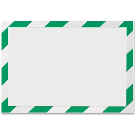 DURABLE DURAFRAME SECURITY Self-Adhesive Magnetic Letter Sign Holder - Holds Letter-Size 8-1/2" x 11" , Green/White, 2 Pack