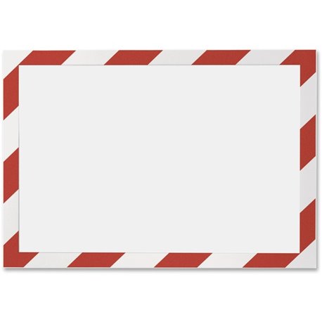 DURABLE DURAFRAME SECURITY Self-Adhesive Magnetic Letter Sign Holder - Holds Letter-Size 8-1/2" x 11" , Red/White, 2 Pack