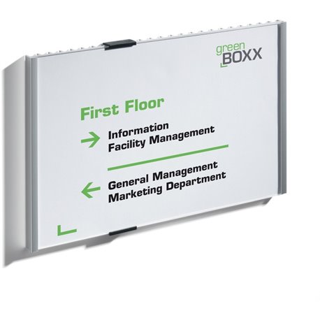 DURABLE Wall Mounted INFO SIGN - 8-3/10" x 11-7/10" - Rectangular Shape - Acrylic, Aluminum - Updateable - Silver - 1 Pack