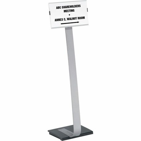 DURABLE INFO SIGN Letter Floor Stand - 8.5" x 11" Sign - 40.5" - 46.5" Height - Rectangular Shape - Acrylic, Stainless Steel - U