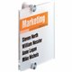 DURABLE CRYSTAL SIGN Wall Mounted Standoff Acrylic Sign - 5-9/10" x 8-3/10" - Rectangular Shape - Acrylic, Aluminum - Updateable