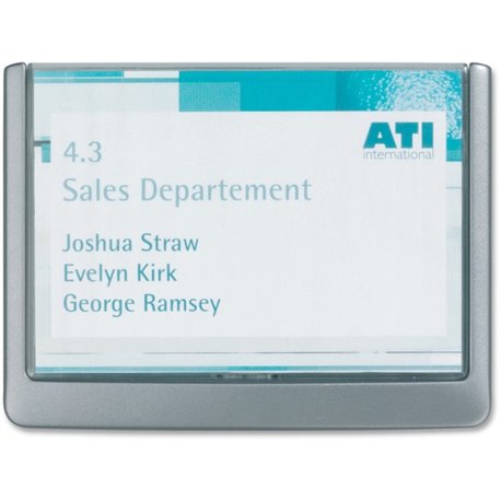 DURABLE Wall-Mounted CLICK SIGN - 4-1/8" x 5-7/8" - Acrylic, Aluminum - Updateable - Graphite - 1 Pack