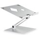 DURABLE RISE Laptop Stand - Up to 17" Screen Support - 12.6" Height x 9.1" Width x 11" Depth - Desktop, Tabletop - Aluminum - Si