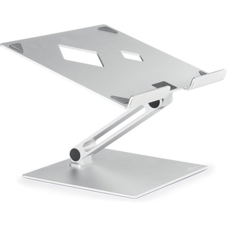 DURABLE RISE Laptop Stand - Up to 17" Screen Support - 12.6" Height x 9.1" Width x 11" Depth - Desktop, Tabletop - Aluminum - Si