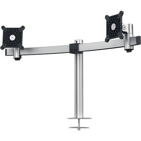 DURABLE Desk Mount for Monitor, Curved Screen Display - Silver - Height Adjustable - 2 Display(s) Supported - 38" Screen Support