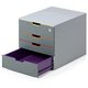 DURABLE VARICOLOR Keyed Lock Desktop 4 Drawer Organizer - 11" W x 11-3/8" H x 14" D - 4 Drawers - Loackable Top Drawer - Color L