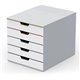 DURABLE VARICOLOR MIX 5 Drawer Desktop Storage Box, White/Multicolor - 5 Drawer(s) - 11" Height x 11.5" Width x 14" DepthDesktop