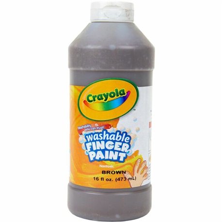Crayola Washable Finger Paint - 16 oz - 1 Each - Brown