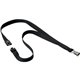 DURABLE Premium Textile Lanyard with Safety Release - 3/4" x 17" Lanyard - Black - 10 / Box