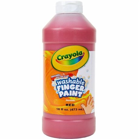 Crayola Washable Finger Paint - 16 fl oz - 1 Each - Red