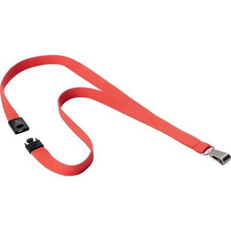 DURABLE Premium Textile Lanyard with Safety Release - 4/5" x 17" Lanyard - Orange - 10 / Box