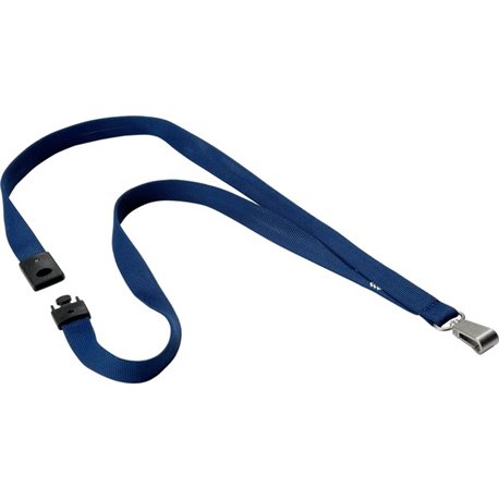 DURABLE Premium Textile Lanyard with Safety Release - 3/4" x 17" Lanyard - Blue - 10 / Box