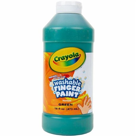 Crayola Washable Finger Paint - 16 fl oz - 1 Each - Green