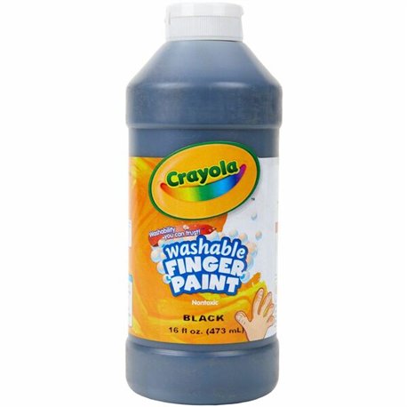 Crayola Washable Finger Paint - 16 fl oz - 1 Each - Black