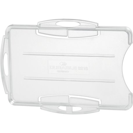 DURABLE Open Style Single ID-Card Holder - 2-1/10" x 3-1/4" - Horizontal or Vertical - Plastic - Transparent - 10 / Box