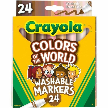 Crayola Colors Of The World Marker - Broad Marker Point - Conical Marker Point Style - Deepest Almond, Medium Golden, Light Rose