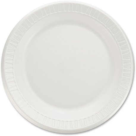 Dart Quiet Classic 9" Laminated Foam Plates - 9" Diameter - White - Foam Body - 125 / Pack