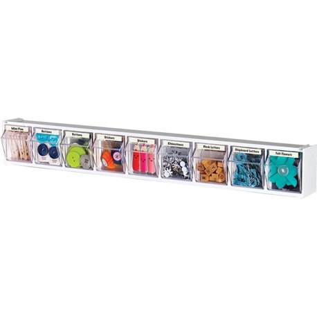 Deflecto Tilt Bin Interlocking Multi-Bin Storage Organizer - 9 Compartment(s) - 4.5" Height x 23.6" Width x 3.6" DepthCounter - 