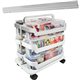 Deflecto Stackable Caddy Organizer Multi-Pack Bundle - 17.3" Height x 16" Width x 11" DepthFloor - White - 1 / Set